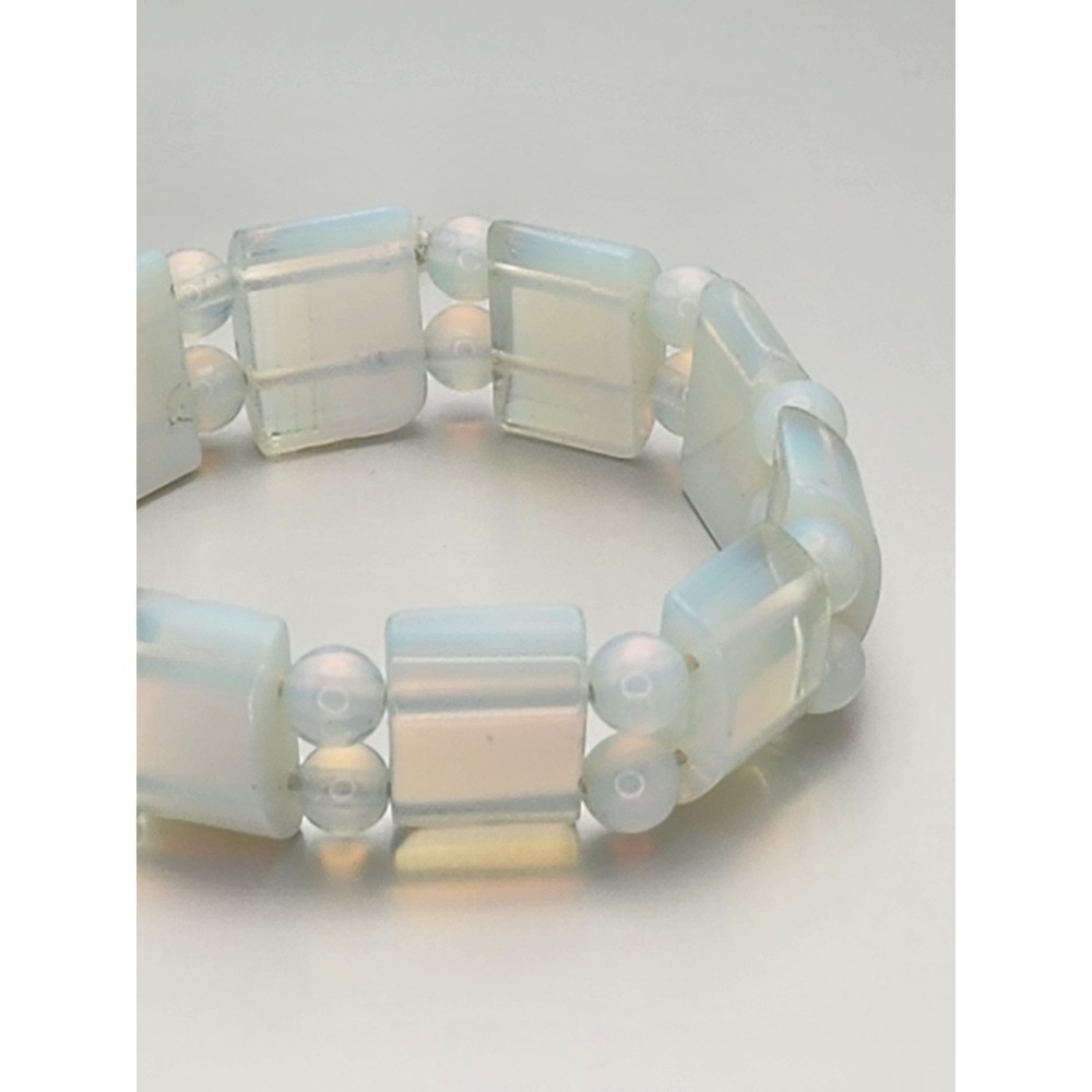 Gorgeous! Vintage Blue‎ Moonstone Beaded Stretchy Bracelet FREE $HIPPING!! - Picture 5 of 11